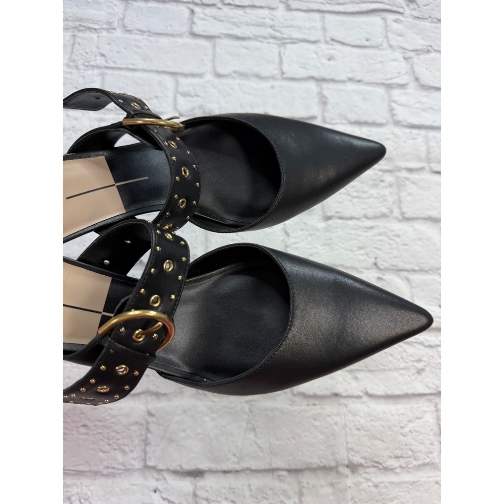 Dolce Vita Karlyn Mules Womens 13 Black Excellent Studded Buckle Pointed Toe - Picture 6 of 8